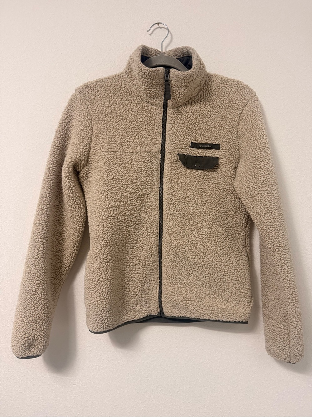 Columbia Taupe Sherpa Full-Zip Jacket